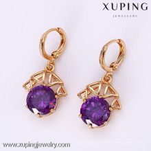 25574 Xuping Fashion Crystal Gemstone Earring, 18K Gold Plated Earring